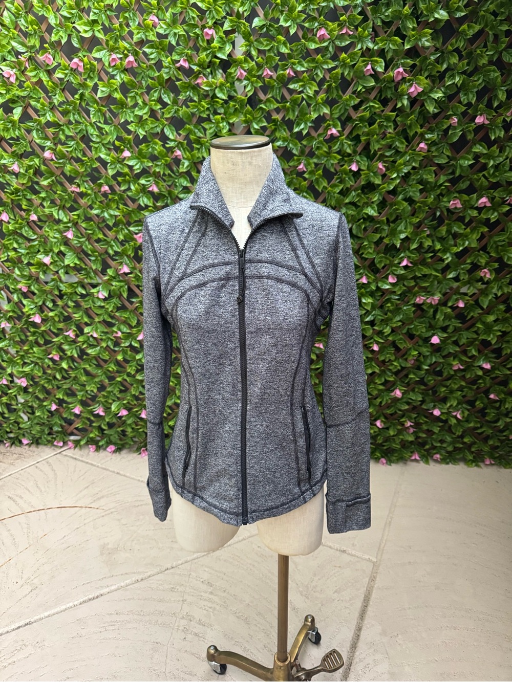 lululemon athletica Marled Gray Full-Zip Bomber Jacket